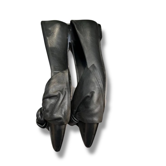 Vince Camuto Bowmel Black Nappa Leather Pointed Toe Bow Flats Mens Size 5M - Picture 6 of 11